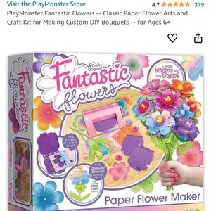 PlayMonster Fantastic Flowers -Classic Paper Flower Arts and Craft Kit - Ages 6+